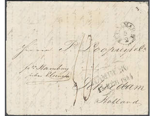 Sweden. Foreign-related cover. Netherlands. Partly prepaid letter sent from CALMAR …