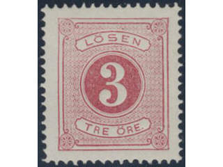 Sweden. Postage due Facit L2a ★, 3 öre carmine, perf 14. Superb. Opinion (shade) by O.P. …