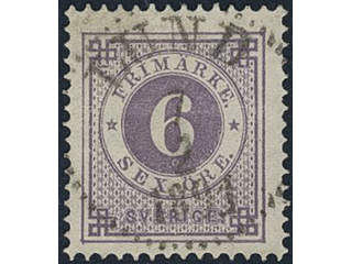 Sweden, Sverige, Sverige, Sverige. Facit 44a used, 6 öre bluish lilac. EXCELLENT …