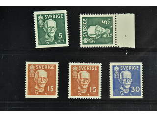 Sweden. Facit 266–68 ★★ , 1938 80th Birthday of King Gustaf V SET (5). SEK 360
