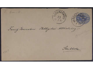 Sweden. Postal stationery, stamped envelope Facit Fk2V vII , Stamped envelope 12 öre …