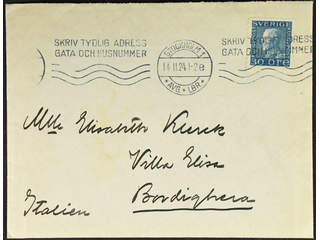 Sweden. Facit 185b on cover, 30 öre light blue on cover with content sent from STOCKHOLM …