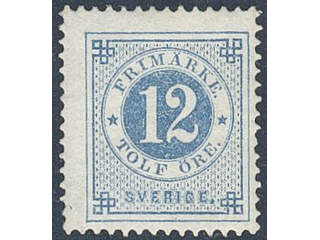 Sweden. Facit 32e ★★ , 12 öre dull greyish blue. SEK 800+