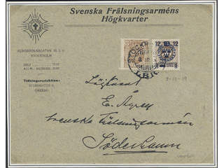 Sweden. Facit 134, 73 cover , 1916 Landstorm III 12+8 / 10+TIO / 30 öre brown + 3 öre on …