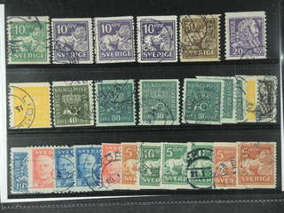Sweden. Used 1920-36. Small coilstamps, All different, e.g. F 142Acxz, 144Acc, 145E+Ecx, …
