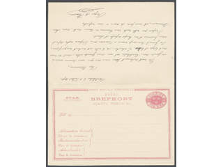 Sweden. Postal stationery, double postcard Facit bKd3 , Reply card 10+10 öre with unused …