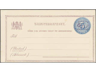 Sweden. Postal stationery, Official postcard, Facit TjbK3IV, 5/6 öre edition IV, unused …