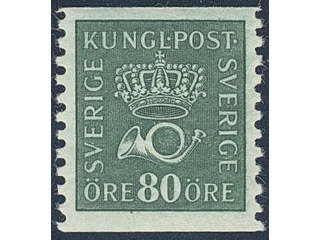 Sweden. Facit 165cx ★★ , 80 öre blue-green with watermark lines. Superb. Signed BG.