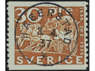 Sweden. Facit 251 used , 1936 Tercentenary of the Post Office 30 öre brown. EXCELLENT …