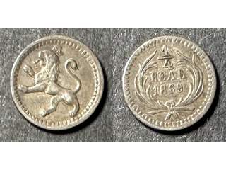 Guatemala 1/4 real 1869, VF-XF