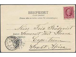 Sweden. Facit 54 cover , 10 öre on picture postcard (Hörte-gård) (fold) sent from …