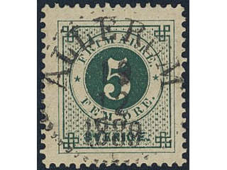 Sweden, Sverige, Sverige, Sverige. Facit 43d used, 5 öre dark green on yellowish paper. …