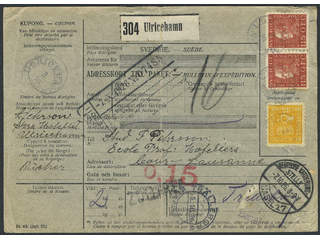 Sweden. Facit 194, 157 cover , 35+2×115 öre on address card for parcel sent from …