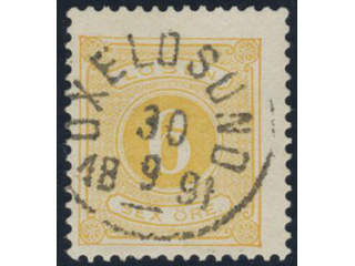 Sweden, Sverige, Sverige, Sverige. Postage due Facit L14d used, 6 öre yellow, perf 13. …