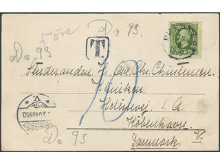 Sweden. Facit 52 on cover, 5 öre on postcard with glued "telegram" at back. Sent …