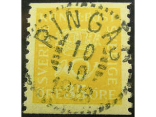 Sweden. Facit 156a used , 35 öre yellow type I. EXCELLENT cancellation RINGÅS 10.10.1923.