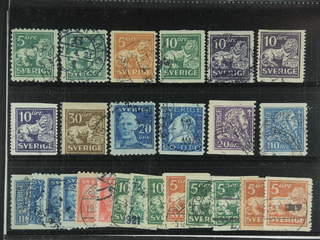 Sweden. Used 1920-34. Small coilstamps, All different, e.g. F 140C+Ccx, 141bz, …