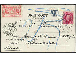 Sweden. Facit 54 cover, 10 öre on postcard sent from TROLLHÄTTAN LBR 21.12.1905 to …