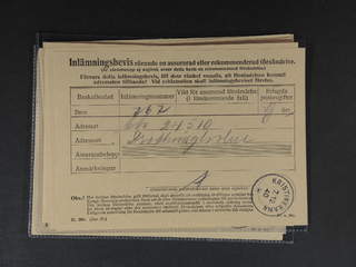 Sweden. Postal document. Bl. 301. (Okt. 26.), thirteen receipts for registered or …