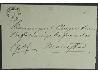 Sweden. R county. SCHÖFDE 5.4.1837, arc postmark. Type 2 on cover sent to Mariestad.