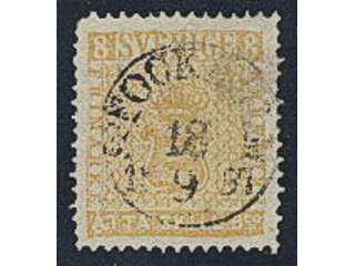 Sweden. Facit 4 used , 8 skill yellow. EXCELLENT cancellation STOCKHOLM 18.9.1857. Two …