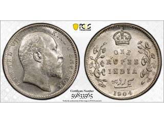 Indien Edward VII (1902-1910) 1 rupee 1904 C, PCGS AU55