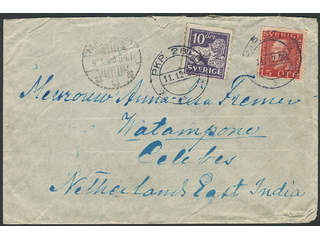 Sweden. Facit 145A, 176A cover , 10+15 öre on cover sent from PKP 28B 11.12.28 to …