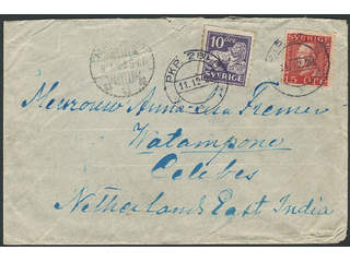 Sweden. Facit 145A, 176A cover, 10+15 öre on cover sent from PKP 28B 11.12.28 to …