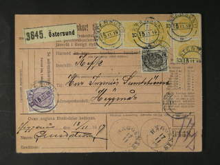 Sweden. Facit 72, 74, 71 cover , 1+13x2+21x4 öre on address card for cash on delivery …