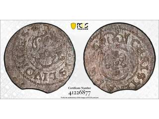 Sverige Kristina (1632-1654) Livland 1 solidus 1652, 01, PCGS MS61