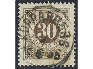 Sweden. Facit 35j used , 30 öre oliveish yellow-brown. EXCELLENT cancellation KOPPARBERG …