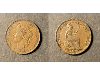 Great Britain George IV (1820-1830) 1/3 farthing 1827, AU