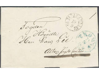 Sweden. Foreign-related cover. Norway. Prepaid letter sent from HAPARANDA 19.9.1852 via …