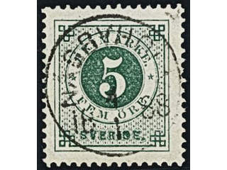 Sweden. Facit 43a used , 5 öre dull blue-green. EXCELLENT cancellation NÄSBYHOLM …