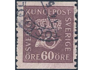 Sweden. Facit 162cx used , 60 öre red-lilac vertical perf 9¾ type I with wmk lines. …