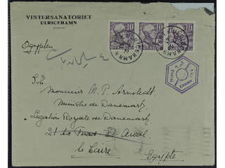 Sweden. Facit 273A cover , 3x10 öre on cover sent from ULRICEHAMN LBR 27.2.41 to Egypt. …