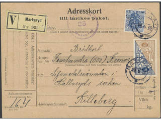 Sweden. Official Facit Tj24B, 50 on cover, 20 öre + 1 kr on address card for insured …