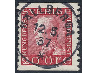 Sweden. Facit 180b used , 20 öre pale red, on white paper. EXCELLENT cancellation …