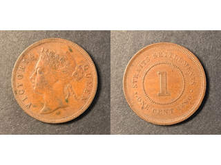 Straits Settlements Queen Victoria (1837-1901) 1 cent 1890, VF-XF