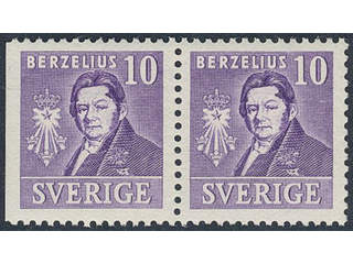 Sweden. Facit 320BC ★★, 1939 Royal Academy of Sciences 10 öre violet, pair 3+4. SEK 1700