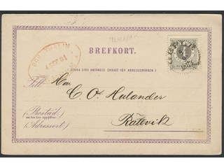 Sweden. Facit 29 on cover, 4 öre on privately manufactured postcard with hectographed …