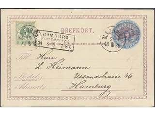 Sweden. Postal stationery, Single postcard, Facit bKe8C, 30, Postcard 5/6 öre type C …