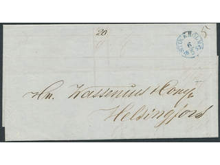 Sweden. Foreign-related cover. Finland. Unpaid letter sent from STOCKHOLM 6.5.1853 to …