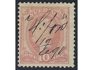 Sweden. Facit 45. FINLAND. Finnish manuscript pmk "H:fors 19/11 90" on Swedish stamp 10 …