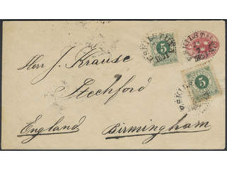Sweden. Postal stationery, stamped envelope Facit Fk3, 43d , Stamped envelope 10 öre …