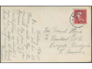 Sweden. Facit 177A on cover, 15 öre on postcard dated "Göteborg 13/9 -34" sent to …