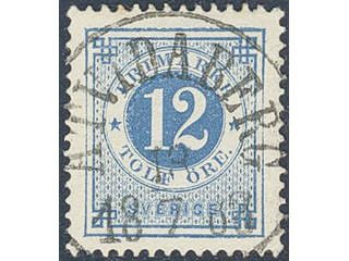 Sweden. Facit 32g used , 12 öre light clear blue. EXCELLENT cancellation ÅTVIDABERG …