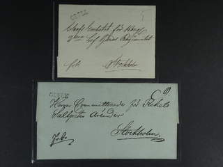 Sweden. X county. GEFLE, straight postmark. Two covers sent to Stockholm. (2).