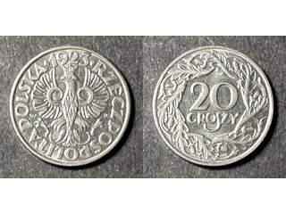 Polen 20 groszy 1923, AU/UNC