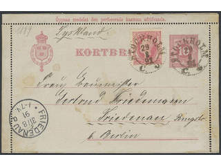 Sweden. Postal stationery, letter card Facit kB2, 45 , 10 öre on letter card 10 öre sent …
